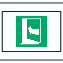 HB-Druck Tür öffnet durch Drücken auf der linken Seite Symbol A6 (105x148mm) Schild