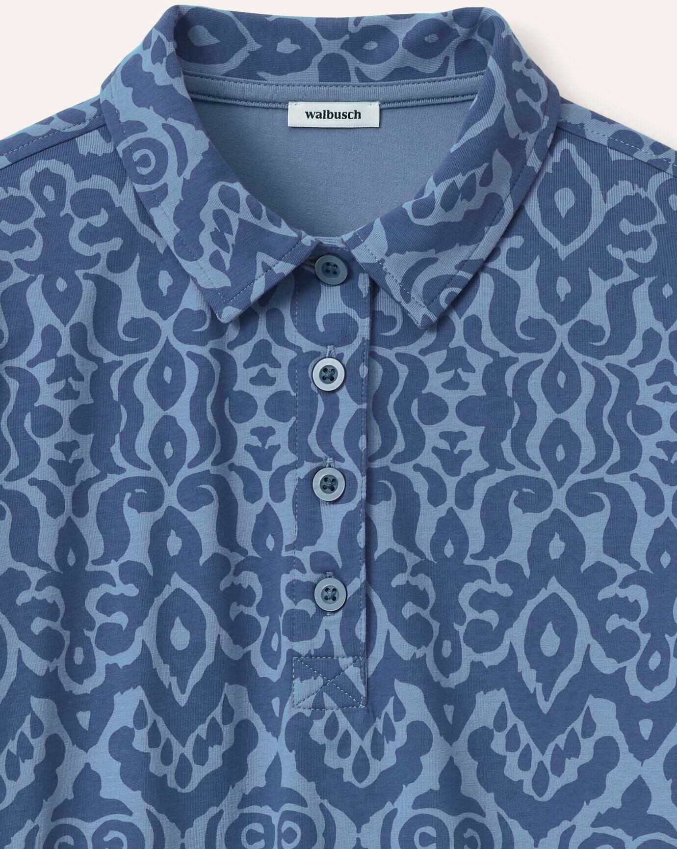 Walbusch Thermo Winterpolo, normale Größen, Farbe Blau, 38, tolle Farben und Muster angenehme Baumwollmischung Damen
