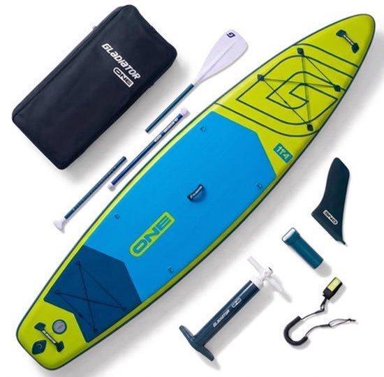 Aufblasbares SUP-Board, 345 cm Länge, Limettengrün - 15 cm Dicke - Maximale Belastung: 220 kg - Material: PVC - Ideal für Ausflüge und Fitness