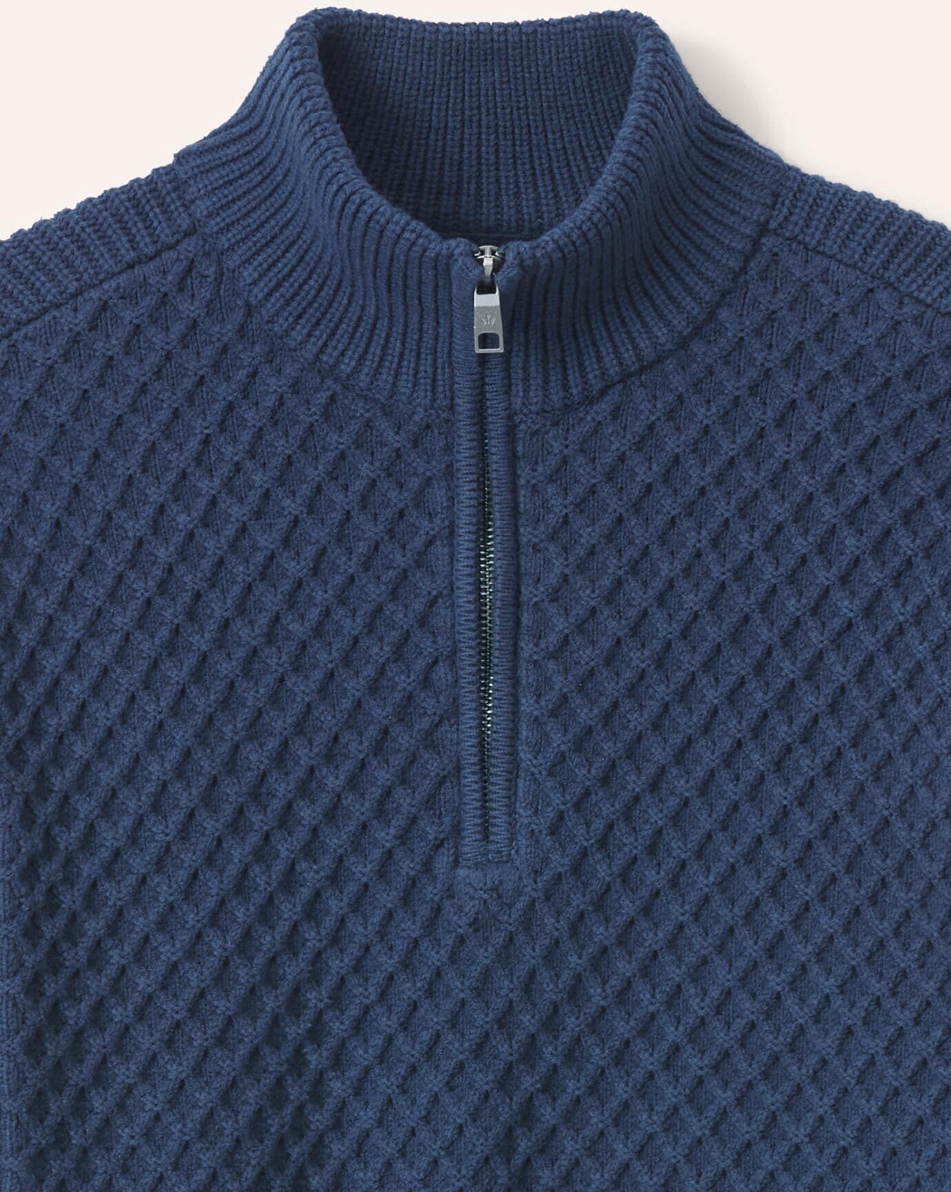 Walbusch Grobstrick-Troyer mit Baumwolle, noch offen: Größenlauf, Farbe Blau, 50, moderne Strickstruktur beste Trageeigenschaften Herren