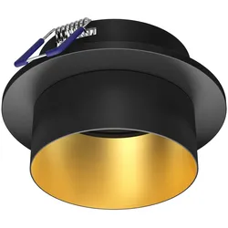 ledscom.de Deckeneinbaurahmen KRON, rund, schwarz/gold matt