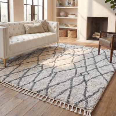 SAFAVIEH Berber Fringe Shag Mena Trellis Rug