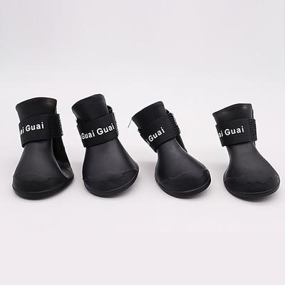 Hunde Schuhe und Stiefel Wasserdicht Buchstabe Nummer Für Haustiere Silikon Schwarz