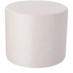 Pouf Rondo, hochwertiger Polyesterbezug, modern, Beige, rund, Ø 50 cm, weiche Polsterung