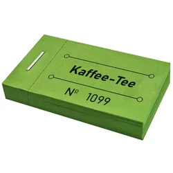CombiCraft Wertmarken Block 'Kaffee-Tee' Grün - 5 Blöcke mit 50 Wertmarken pro Block