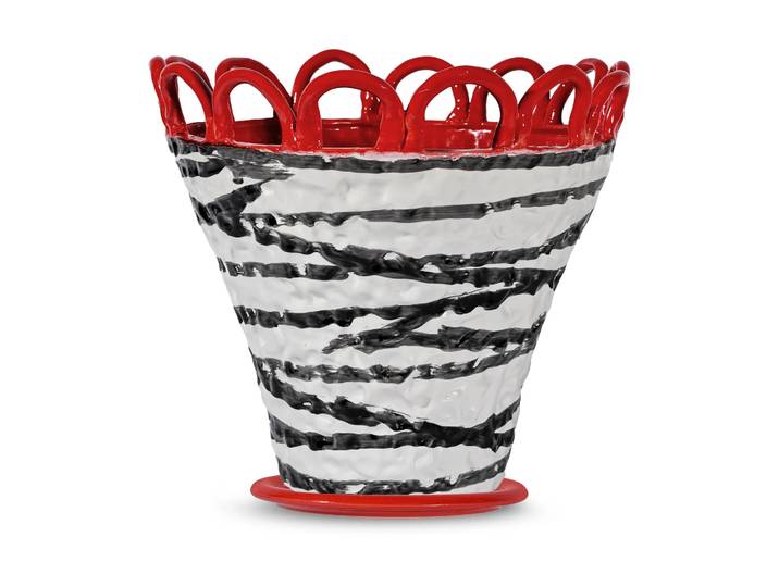Byon Pot Patty L Ø30 cm Zebra-rouge