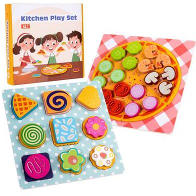 Playful Picks Children Simulation Food, Kitchen Toy Pizza Cookies, Pretend Play Jigsaw Puzzle, Learning Toys, Game Educational Gift c