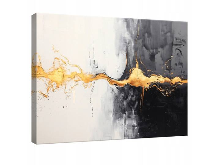 LEINWANDBILD Abstrakt Gold Schwarz 60x40