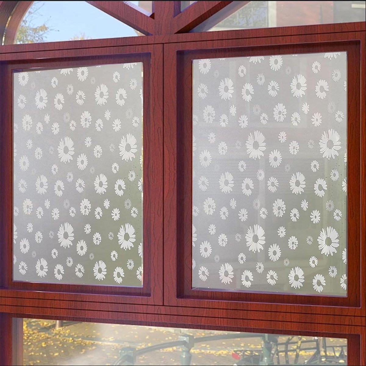 Raamfolie Privacy Zonnebloem - Zichtbescherming zonder lijm - 45 x 150 cm