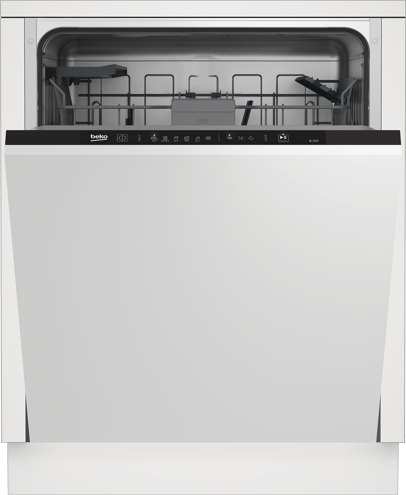 Beko BDIT16430, Voll integriert, Standardgröße (60 cm), Weiß, Schwarz, Berührung, LED