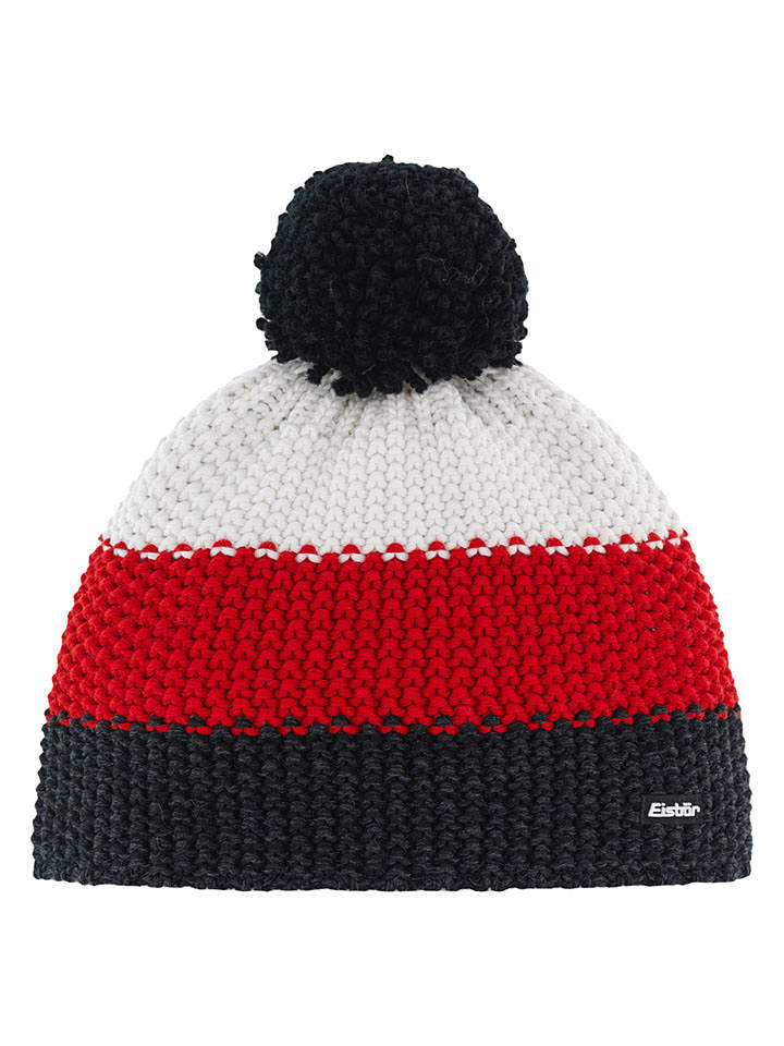 Eisbär Mütze "Star" in Rot/ Schwarz/ Weiß - onesize
