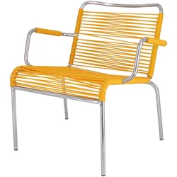 Outdoor Sessel Fiam Mya Lounge Spaghettil aus Aluminium gelb