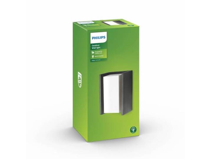 Philips Applique Murale Exterieur LED\, Luminaire Exterieur\, Gris Anthracite\, Résistant à l'eau IP44\, Philips Bridge pour éclairage de votre maison\, jardin\, patio et terrasse