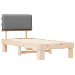 vidaXL Bettgestell mit gepolstertem Kopfteil Hellgrau 90 x 190 cm