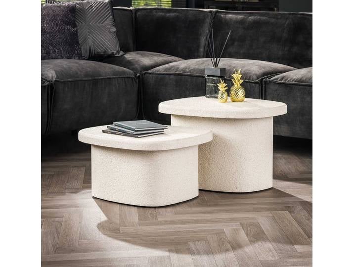 Couchtisch Set Lica , 2-teilig , Mamor , Stein
