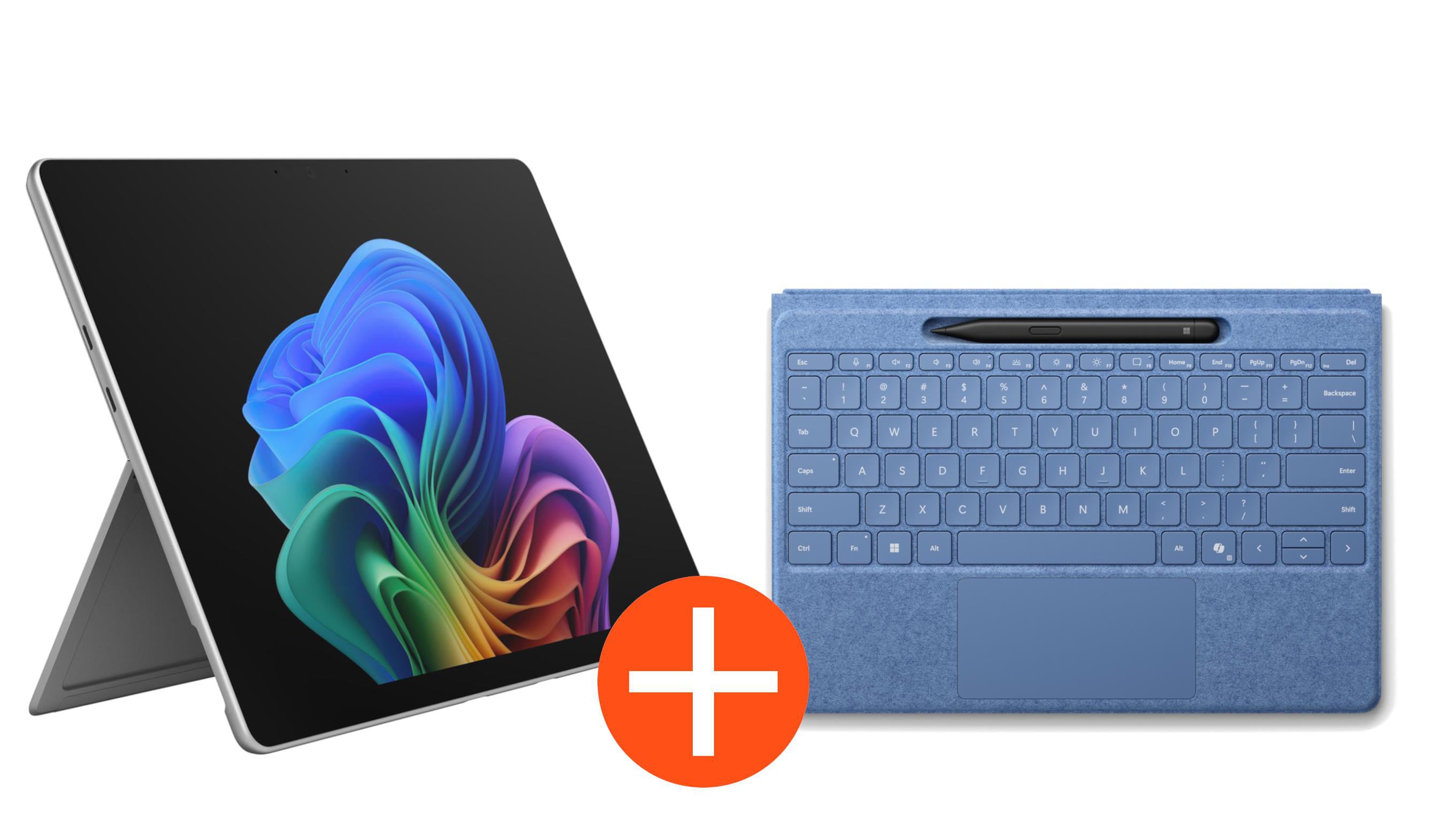 Microsoft Surface Pro 13" (12. Edition) Touch Platin Snapdragon X2 Plus 24GB/512GB SSD Win11 EP2-73343 inkl. MS Pro Flex Keyboard +Slim Pen saphir EP2-73343+8YU-00027