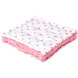 SITZKISSEN rosa Herz-Muster 50/50/10 cm
