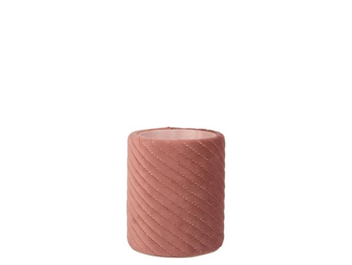 Stiftebecher in gesteppter Velours-Optik, rosa