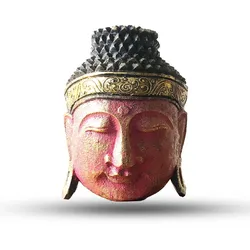 Home Decoration Buddha Head - 25cm - Red Shine Finish