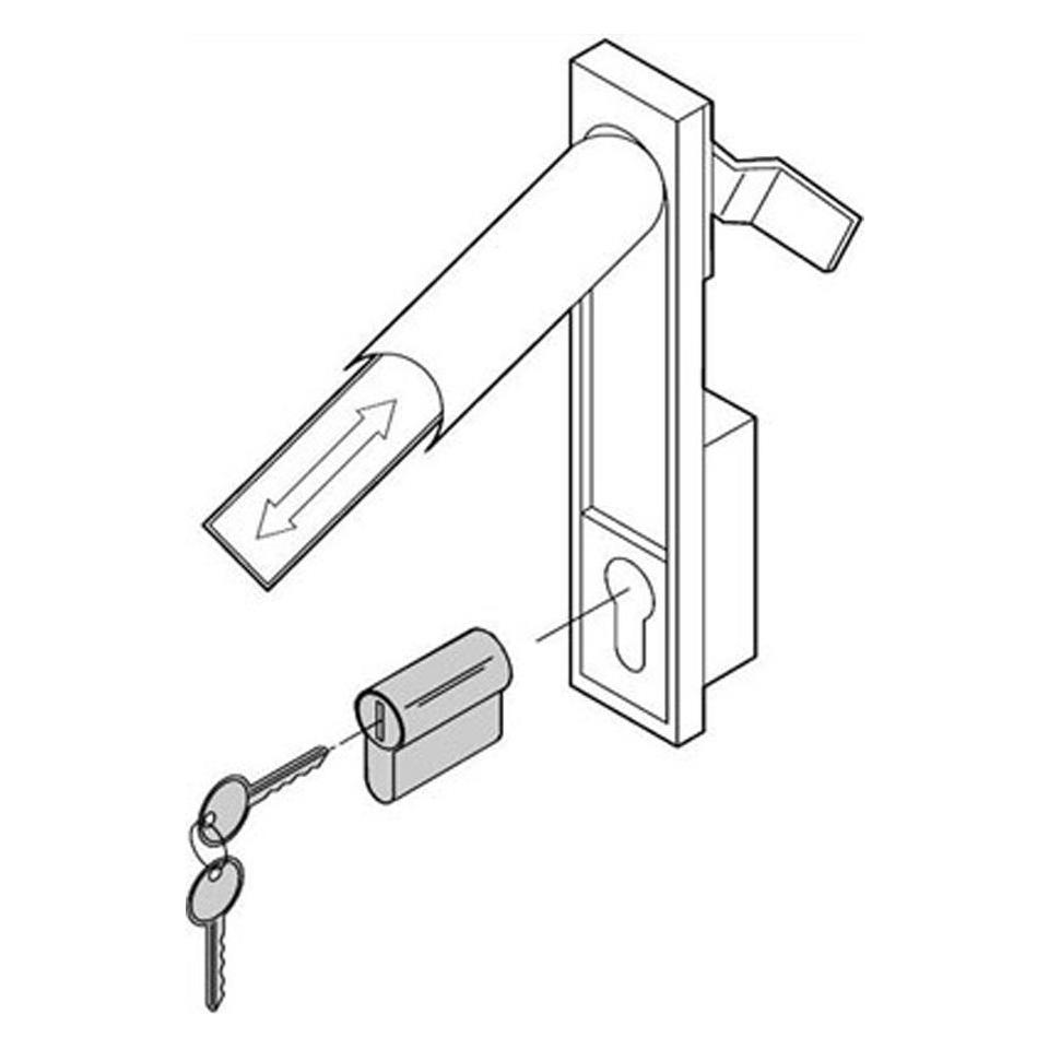 Schroff 25127-995 Schliesseinsatz Halbzyl. für 19"-Schrank (25127-995)