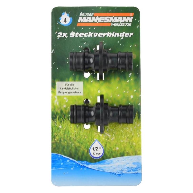 Mannesmann Schlauchverbinder für Schlauchkupplung,Set schwarz, für alle handelsüblichen Kupplungssysteme, aus A (Schlauchverbinder) (M63603)