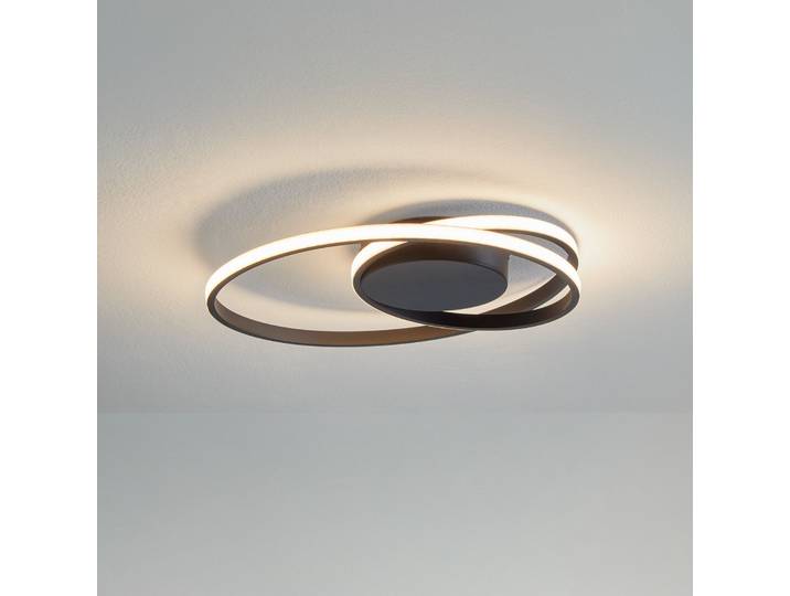 Plafonnier LED Youna Noir - Lindby - Salon / séjour - Moderne - Métal - Rond