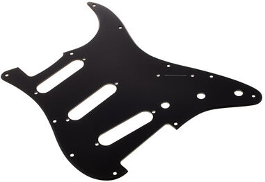 Fender Pickguard AM Strat BLK 1ply Noir