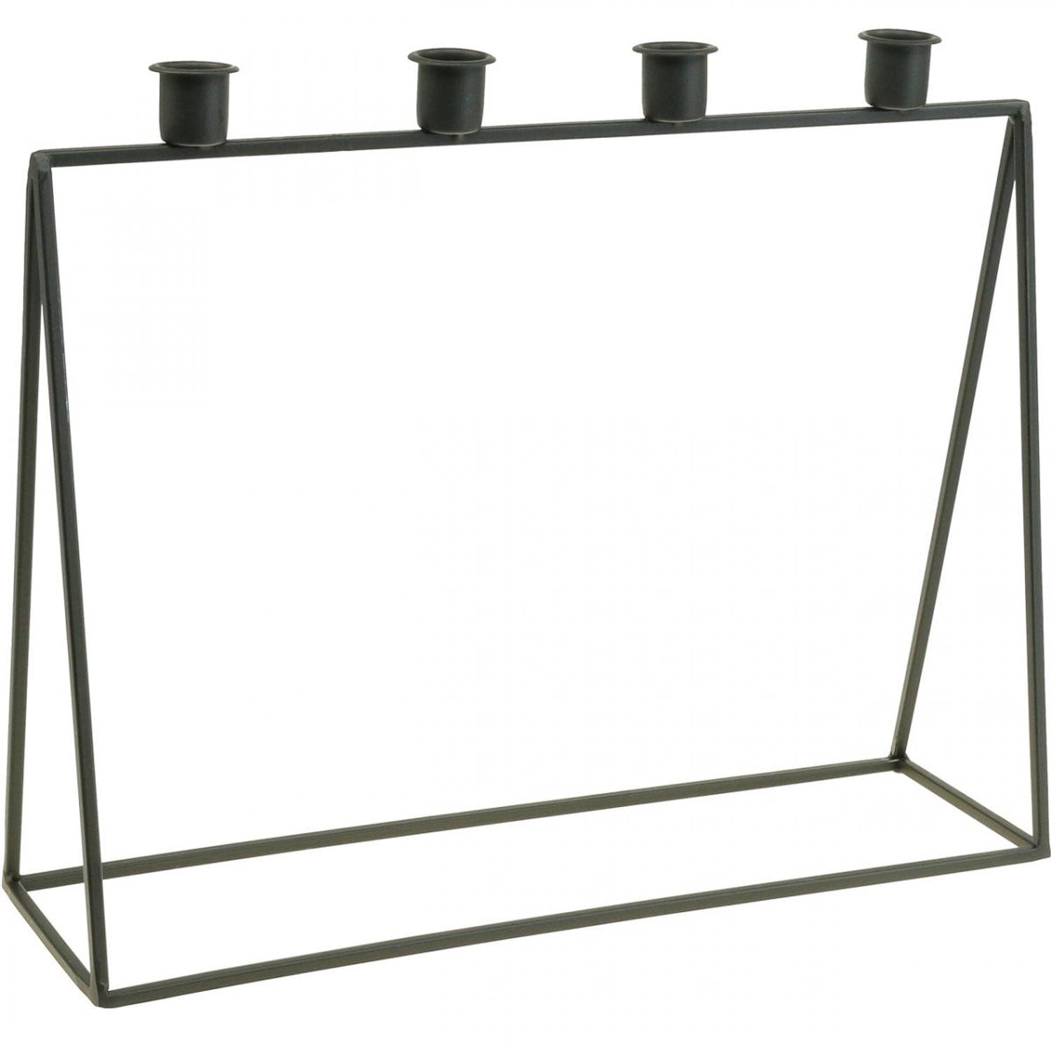 Zwarte Kandelaar voor Adventskrans L38cm x H31cm