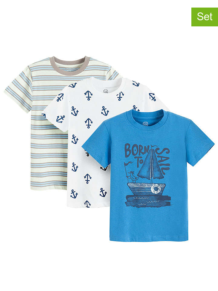 COOL CLUB 3er-Set: Shirts in Grün/ Blau/ Weiß - 116
