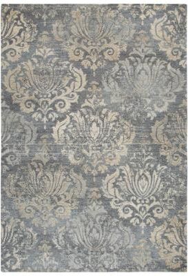 Alora Decor Euphoria Grey Damask Wool Rug