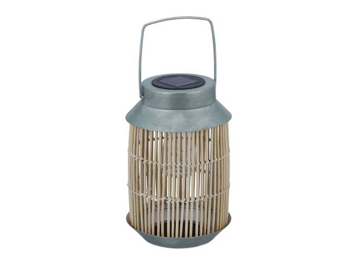 Relaxdays Solarlampe Rattan & Metall
