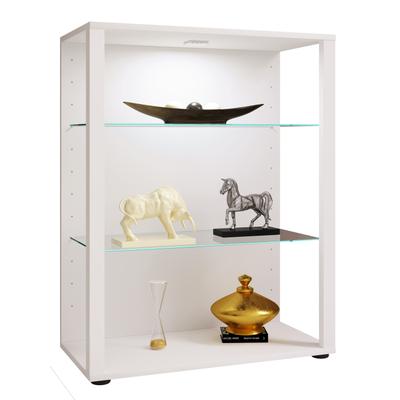 Standvitrine VCM "Holz Glas Stand Vitrine Sammelvitrine Glasol L", weiß, B:70cm T:35cm, Obermaterial: 100% Holz Wood., Schränke, Standvitrine