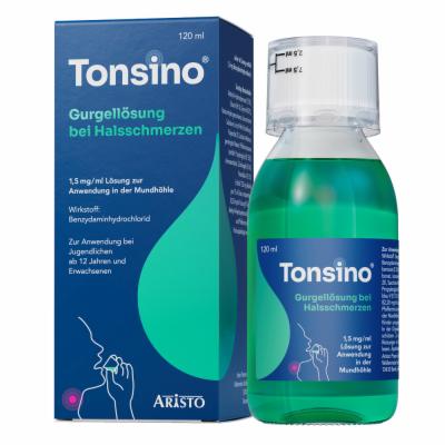 Aristo Pharma GmbH TONSINO Gurgel.b.Hals.1,5mg/ml Lsg.z.Anw.i.d.Mundh 120 ml 19129989