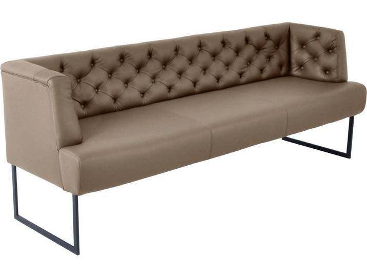 K+W Komfort & Wohnen Polsterbank Creso, im modernen Chesterfield-Look, mit schwarzen Kufenfüßen