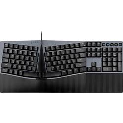 Perixx PERIBOARD-535 BL DE USB Tastatur Deutsch, QWERTZ Schwarz Ergonomisch 12212