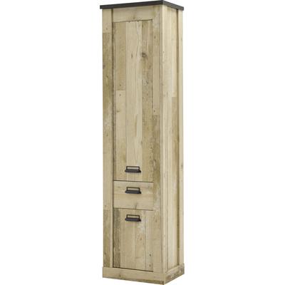Mehrzweckschrank HOME AFFAIRE "Sherwood, Schrank im Industrial-Style, Wohnzimmerschrank, Kommode", braun (old style hell dekor), B:51cm H:201cm T:38cm, Schränke, Garderobenschrank Mehrzweckschrank Stauraumschrank, mit Scheunentorbeschlag &...