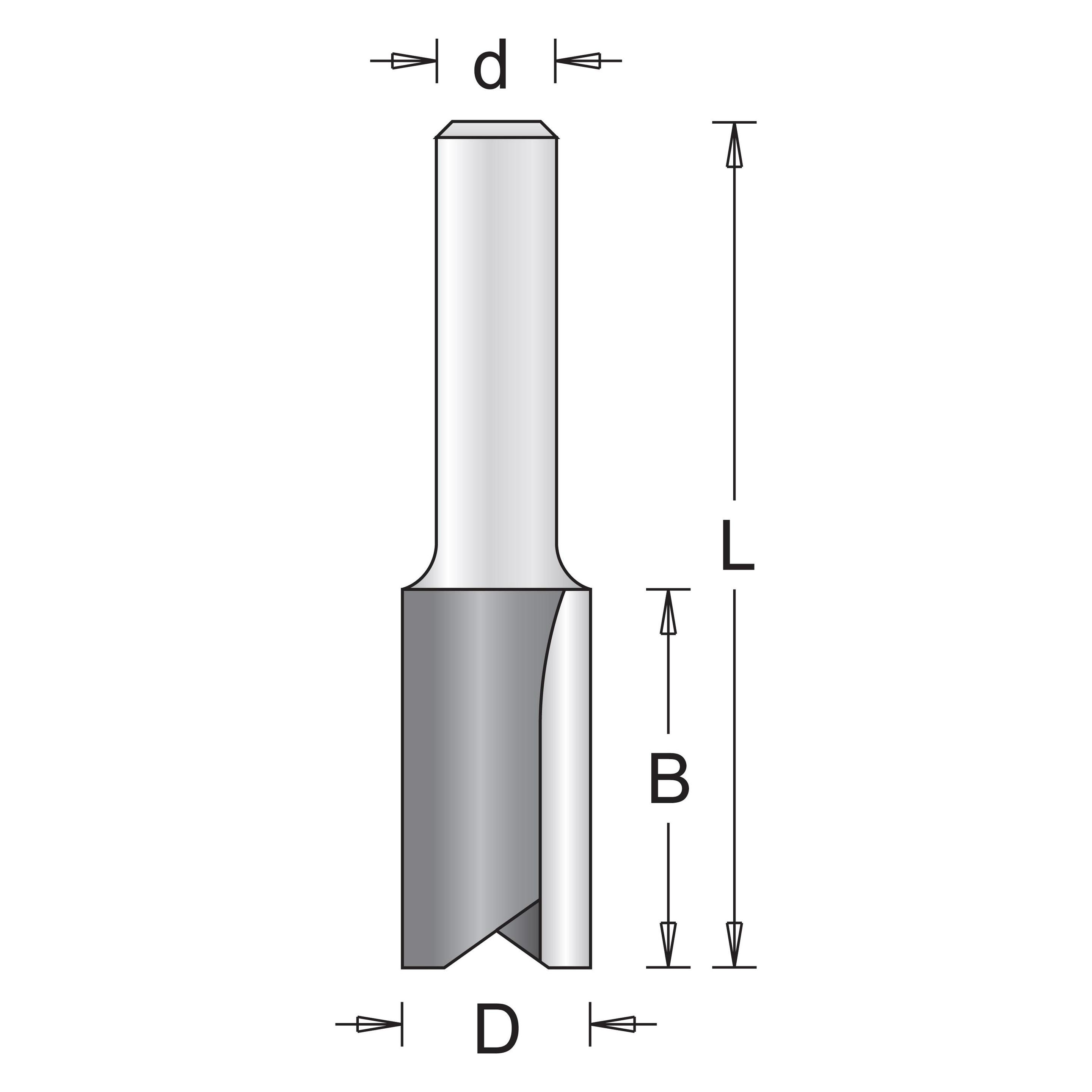 Hikoki Zubehör 754055 Nutenfräser mit 2 Schneiden 6 x 25 x 63 mm Schaft 8mm 1 Stück (58702311)