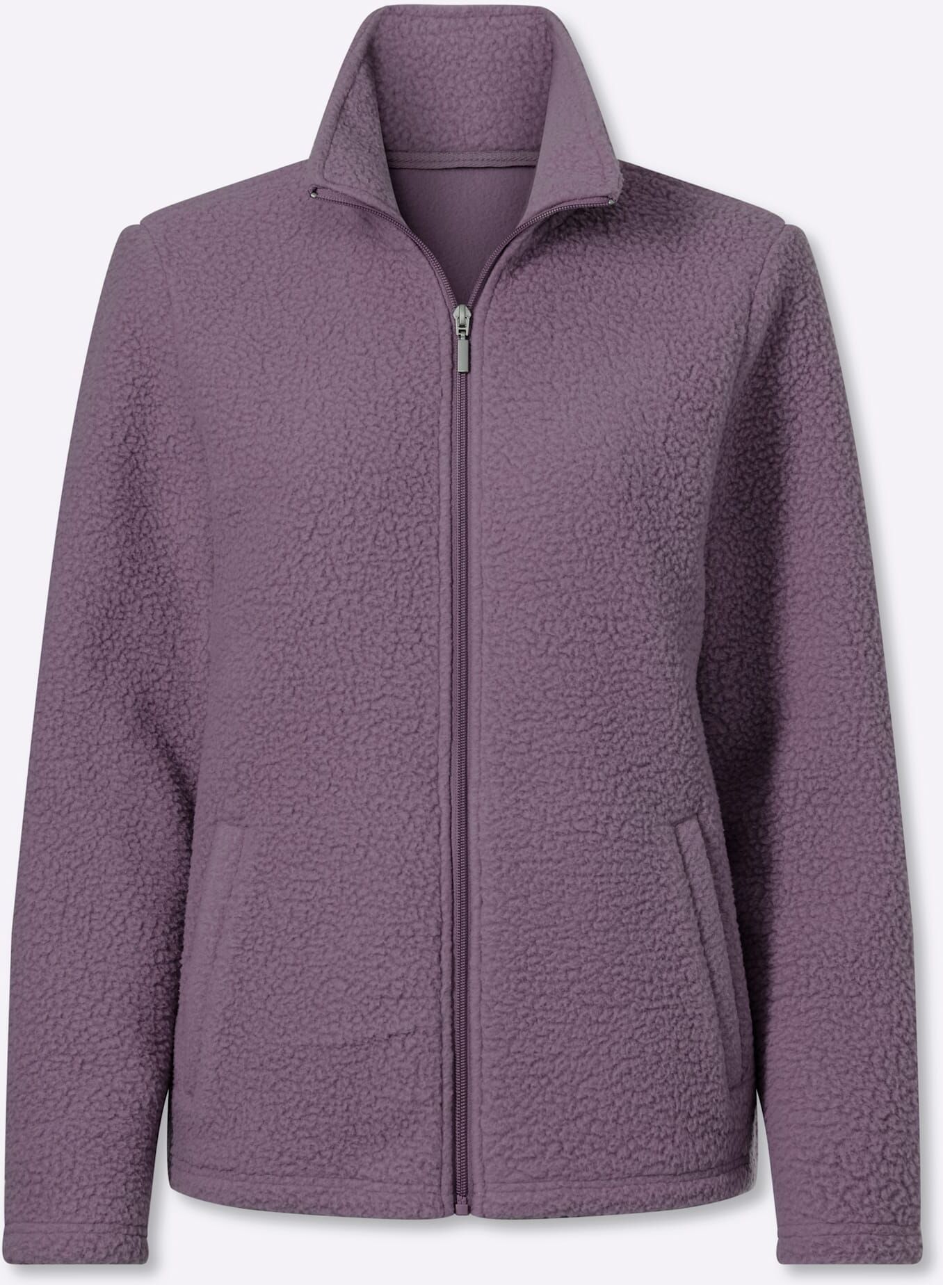 Fleecejacke CLASSIC BASICS, Damen, Gr. 38, lila (feige), 100% Polyester, unifarben, Jacken Fleecejacke feige 38