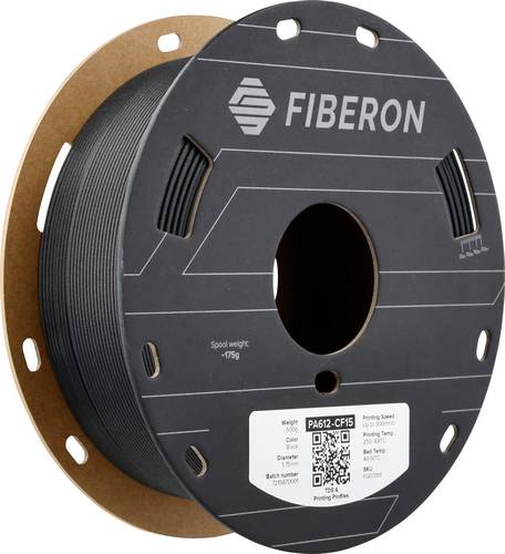 Polymaker FG07001 Fiberon PA612-CF15 Filament PA612-CF Kohlefaserverstärkt 1.75mm 500g Schwarz 1St.