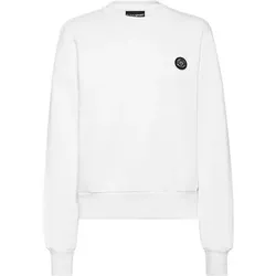 PLEIN SPORT Langarm-Sweatshirt GLITTER, Größe S in Weiß 01