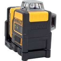 Linienlaser 2x360° DCE0811D1G, 10,8Volt, Kreuzlinienlaser schwarz/gelb, Li-Ion Akku 2,0Ah, grüne Laserlinien, Koffer