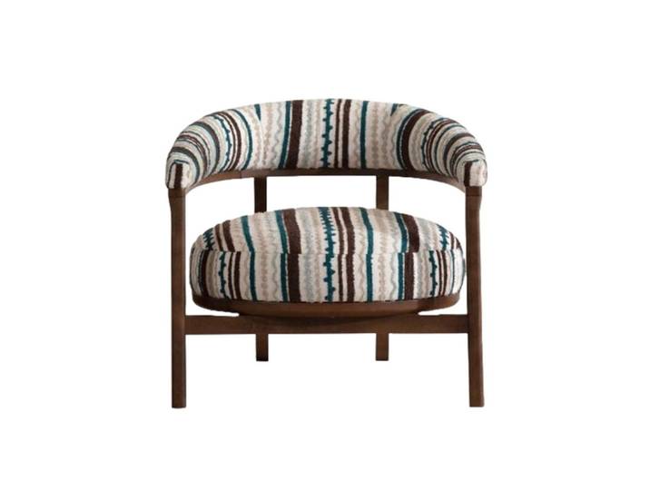 Xlmoebel Cocktailsessel Einzelsessel mit Holzarmlehnen und modernem Musterdesign (1-St., Sessel), Hergestellt in Europa