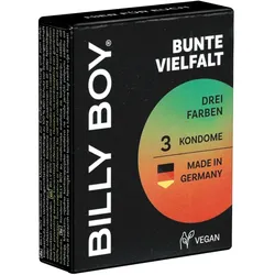 Bunte Vielfalt, 3 Kondome in Rot, Schwarz und Grün, 52 mm (3 Kondome) 3 St