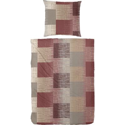 Bettwäsche PRIMERA "Loreley", braun (rot, beige), B/L: 155cm x 220cm, 1 Stk., 1 Stk., Feinbiber, B/L: 80cm x 80cm, 2, Feinbiber, Obermaterial: 100% Baumwolle, Bettwäsche, Bettwäsche, 100 % Baumwolle Standard 100 nach Öko-Tex