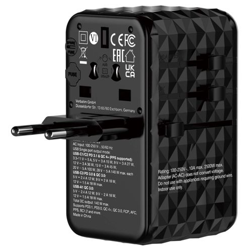 Verbatim GaN III Uni.Travel Adap 140W Welt-zu-Welt UTA-10 32125