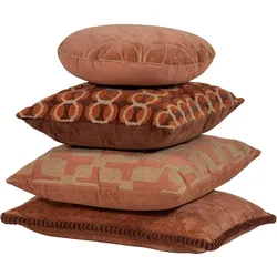 Tchibo - 4 Woood Dekokissen »Luvo Velvet« - braun