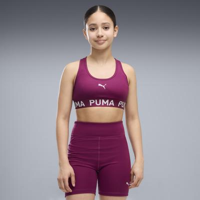Sport-BH PUMA "STRONG BRA G", Mädchen, Gr. 176, N-Gr, fuchsia glow, Interlock, Obermaterial: 85% Polyester, 15% Elasthan, bedruckt, schmal, BHs Sport-BH, für Sportmode, mit DryCELL Technologie, für mittlere Belastung