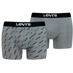Levis 2P Logo Aop Boxer Brief Grau Baumwolle Small Herren