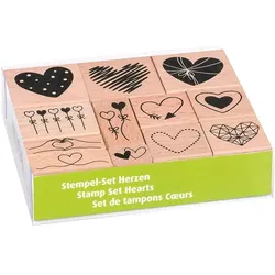 HEYDA Motivstempel-Set »Herzen« silber