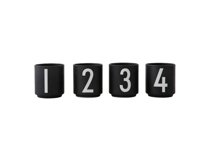 Design Letters Tasses à espresso Design Letters lot de 4 noir Black